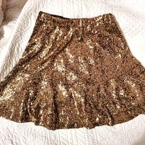 Gold Sequin Mini Skirt